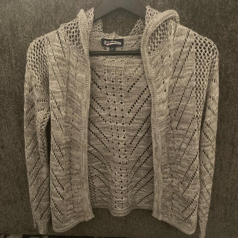 Cute Grey girls hooded cardigan